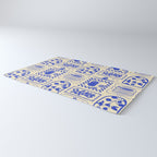 Blue summer vacation patchwork art pattern Rug Gallery Image 3