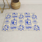 Blue summer vacation patchwork art pattern Rug Gallery Image 1