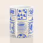 Blue summer vacation patchwork art pattern Coffee Mug Gallery Image 4