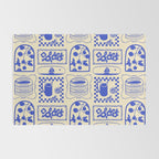 Blue summer vacation patchwork art pattern Rug Gallery Image 2