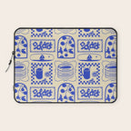 Blue summer vacation patchwork art pattern Laptop Sleeve Gallery Image 1
