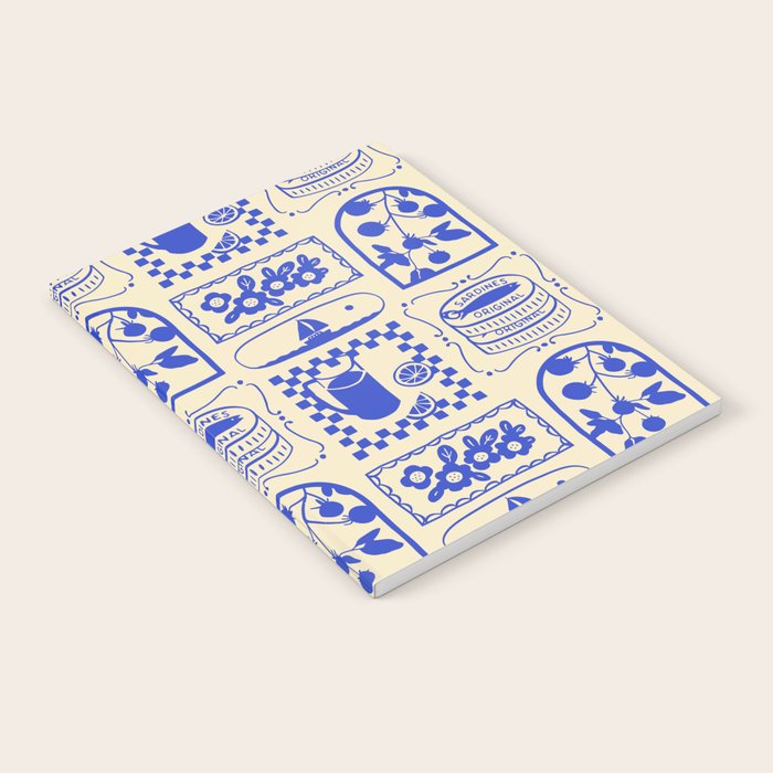 Blue summer vacation patchwork art pattern Notebook Gallery Image 2