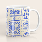 Blue summer vacation patchwork art pattern Coffee Mug Gallery Image 1