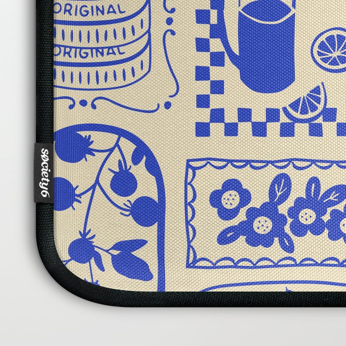 Blue summer vacation patchwork art pattern Laptop Sleeve Gallery Image 3