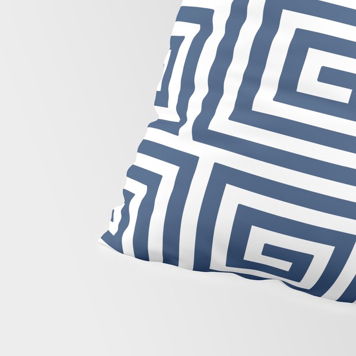 Greek Key Pattern 125 Navy Blue Pillow Sham Gallery Image 4