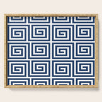 Greek Key Pattern 125 Navy Blue Serving Tray Gallery Image 1