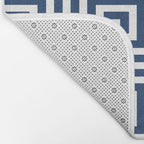 Greek Key Pattern 125 Navy Blue Bath Mat Gallery Image 2