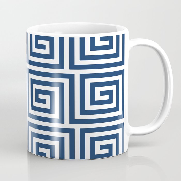 Greek Key Pattern 125 Navy Blue Coffee Mug Gallery Image 1