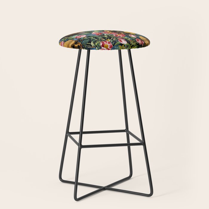Skull and Flowers Pattern Stool Gallery Image 1