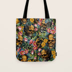 Skull and Flowers Pattern Tote Bag Gallery Image 1
