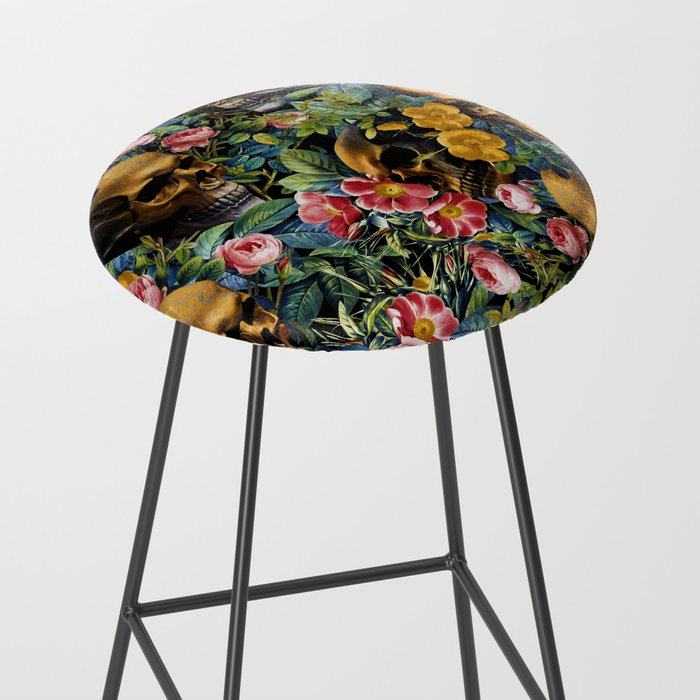 Skull and Flowers Pattern Stool Gallery Image 2