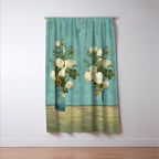 White Roses in Blue Vase Window Curtain Gallery Image 3