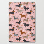 Dachshund Dog Doxie Dogs Pattern Pink Cutting Board Gallery Image 1