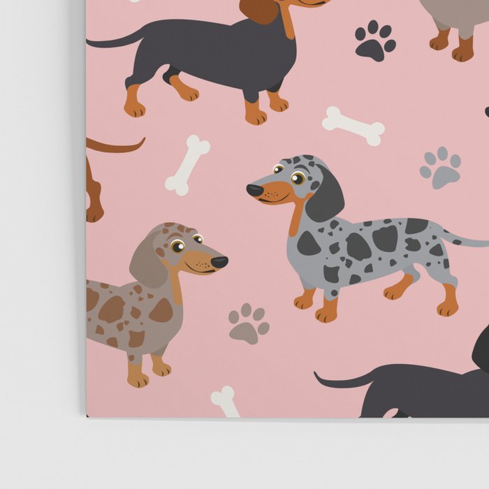 Dachshund Dog Doxie Dogs Pattern Pink Poster Gallery Image 3