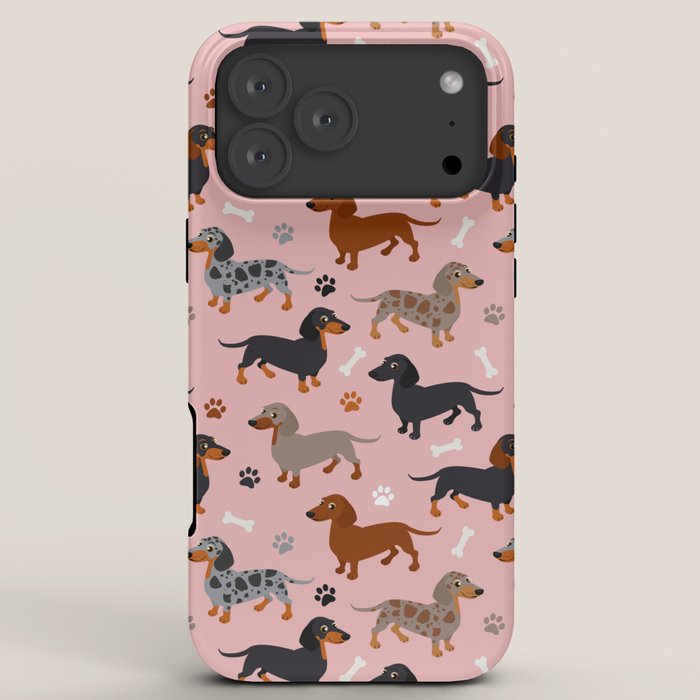Dachshund Dog Doxie Dogs Pattern Pink iPhone Case Gallery Image 8