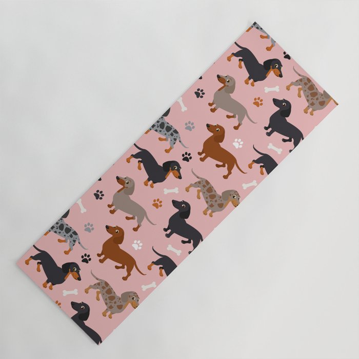 Dachshund Dog Doxie Dogs Pattern Pink Yoga Mat Gallery Image 1