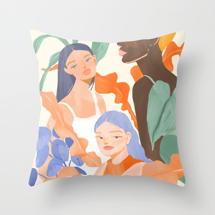 Summer Ladies Throw Pillow Gallery Image 1
