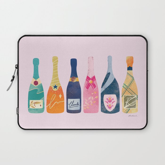 Champagne Bottles - Pink Ver. Laptop Sleeve Gallery Image 1