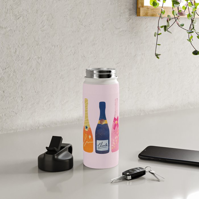 Champagne Bottles - Pink Ver. Water Bottle Gallery Image 5