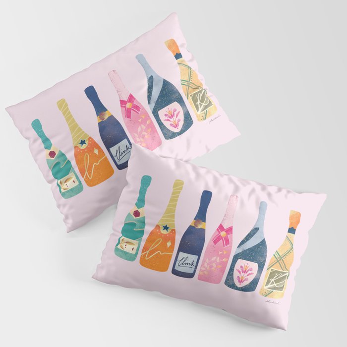 Champagne Bottles - Pink Ver. Pillow Sham Gallery Image 3