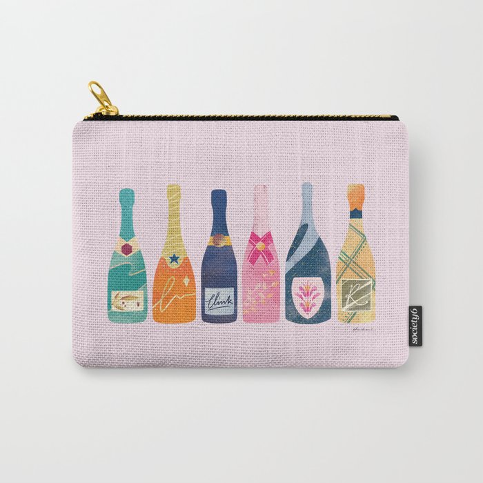 Champagne Bottles - Pink Ver. Carry All Pouch Gallery Image 1