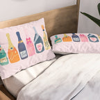 Champagne Bottles - Pink Ver. Pillow Sham Gallery Image 2