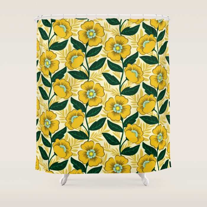 Yellow flower garden Shower Curtain Gallery Image 1