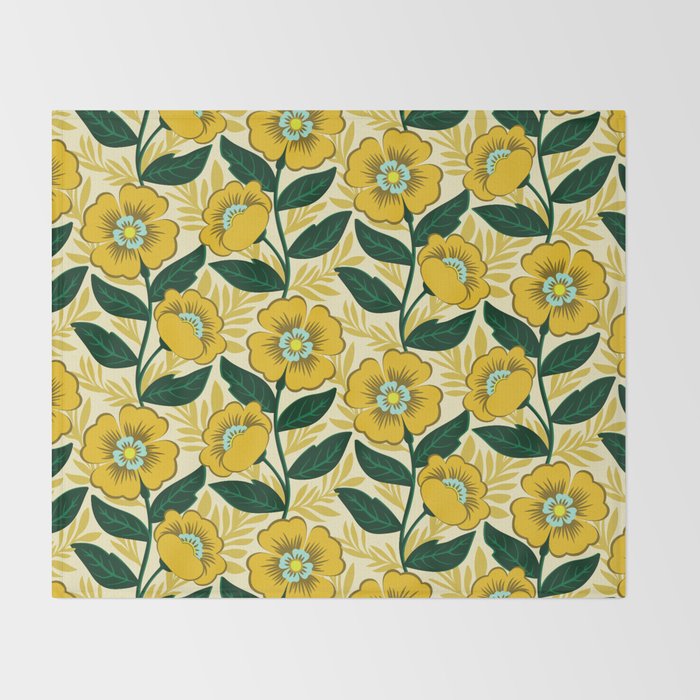 Yellow flower garden Throw Blanket Gallery Image 2