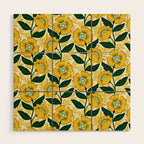 Yellow flower garden Wood Wall Art Gallery Image 1