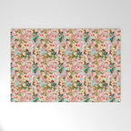 Gardenia | Vintage Botanical Nature Pattern | Blush Boho Plants Garden Floral Welcome Mat Gallery Image 1