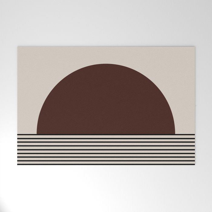Sunrise Sunset III - Deep Red Welcome Mat Gallery Image 1