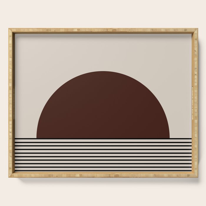 Sunrise Sunset III - Deep Red Serving Tray Gallery Image 1