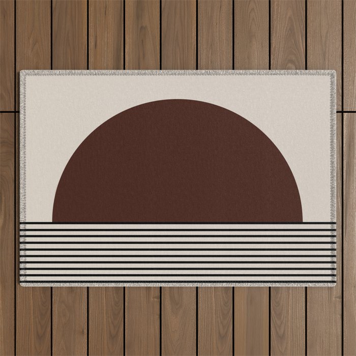 Sunrise Sunset III - Deep Red Outdoor Rug Gallery Image 1