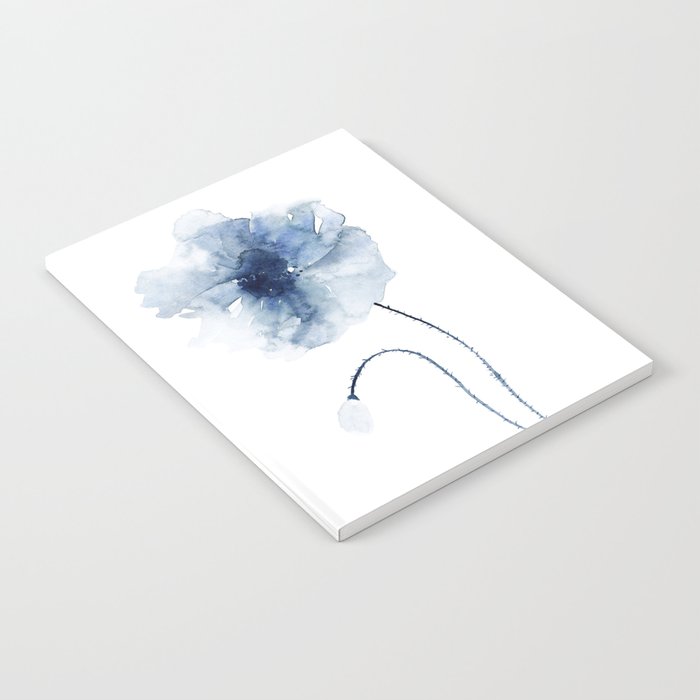 Blue Watercolor Poppies #2 Notebook Gallery Image 2