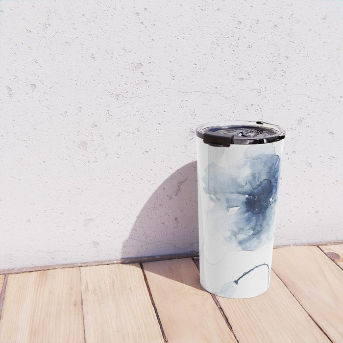 Blue Watercolor Poppies #2 Travel Mug Gallery Image 4
