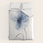 Blue Watercolor Poppies #2 Comforter Gallery Image 6