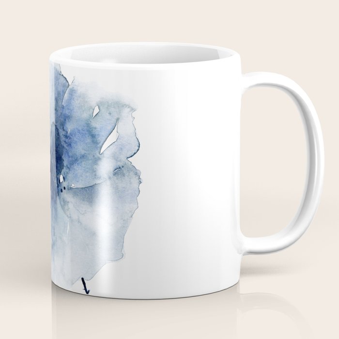 Blue Watercolor Poppies #2 Coffee Mug Gallery Image 1