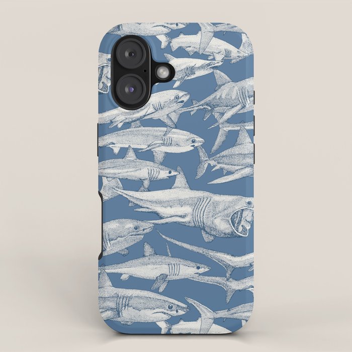 just sharks cobalt denim iPhone Case Gallery Image 1
