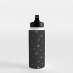 Southwestern Symbolic Pattern in Black & Cream Water Bottle Gallery Image 3