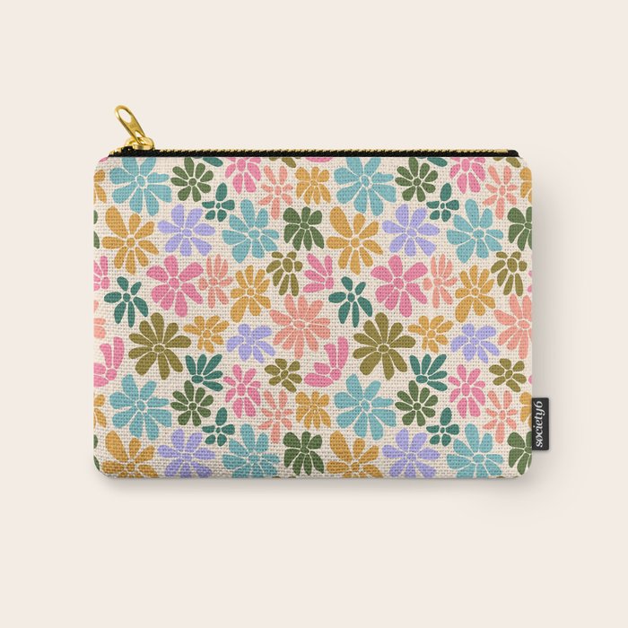 Retro Daisies - Rainbow Fun Carry All Pouch Gallery Image 1