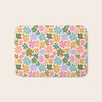 Retro Daisies - Rainbow Fun Bath Mat Gallery Image 1