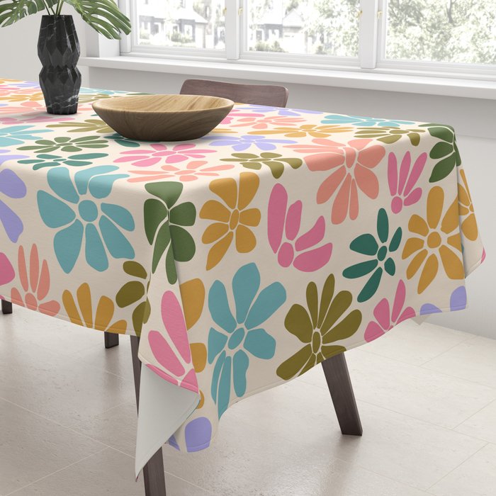 Retro Daisies - Rainbow Fun Tablecloth Gallery Image 3