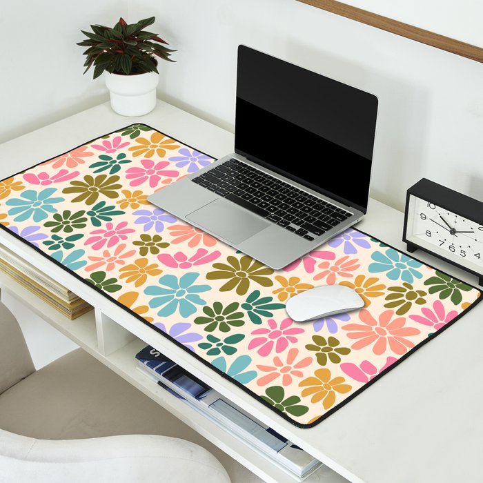 Retro Daisies - Rainbow Fun Desk Mat Gallery Image 2