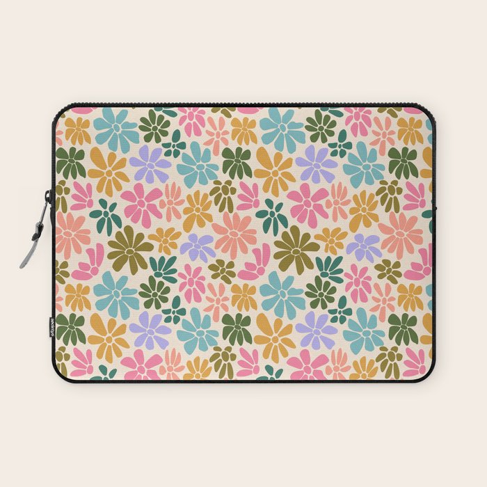 Retro Daisies - Rainbow Fun Laptop Sleeve Gallery Image 1