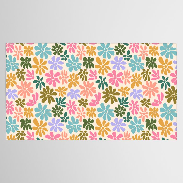 Retro Daisies - Rainbow Fun Tablecloth Gallery Image 2
