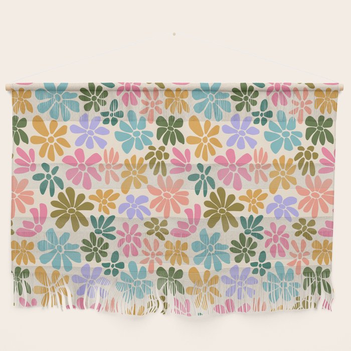 Retro Daisies - Rainbow Fun Wall Hanging Gallery Image 1