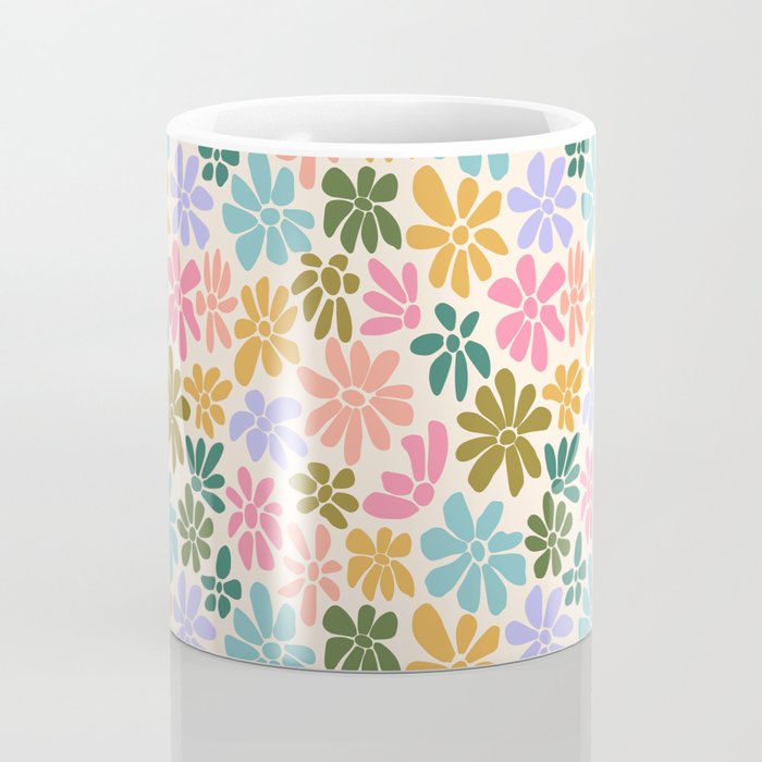 Retro Daisies - Rainbow Fun Coffee Mug Gallery Image 4