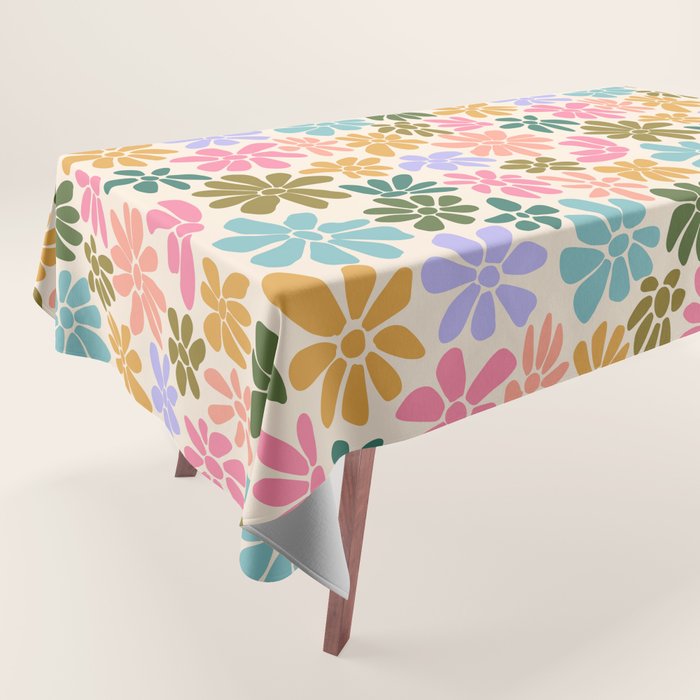 Retro Daisies - Rainbow Fun Tablecloth Gallery Image 1