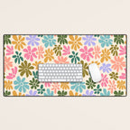Retro Daisies - Rainbow Fun Desk Mat Gallery Image 1