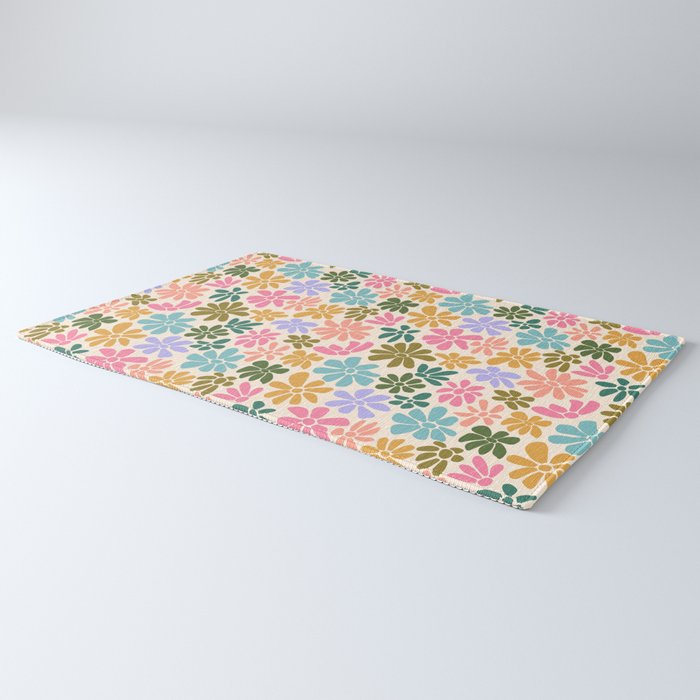 Retro Daisies - Rainbow Fun Rug Gallery Image 3